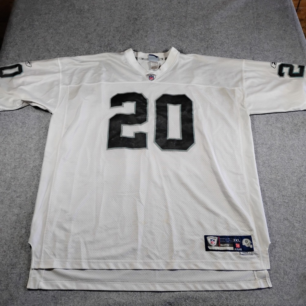 Reebok NFL Oakland Raiders Darren McFadden 20 Jersey White Mens 3XL On-Field